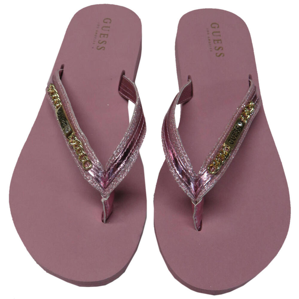 Guess Women's Lately-C Flip Flops Sandals Light Pink New 8